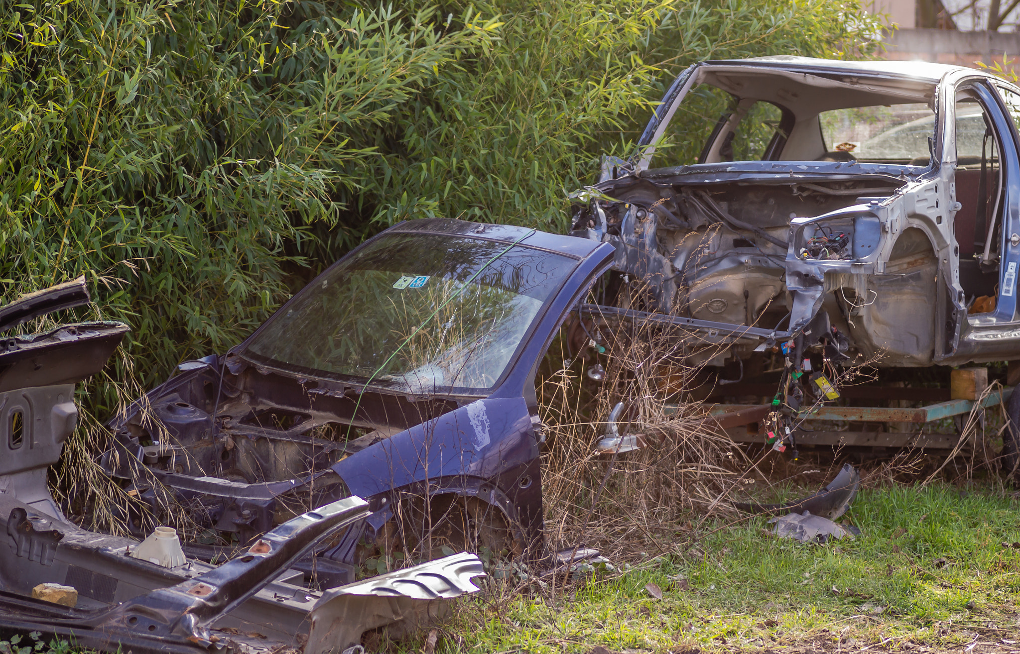 Car waste schools collected in front of car waste.