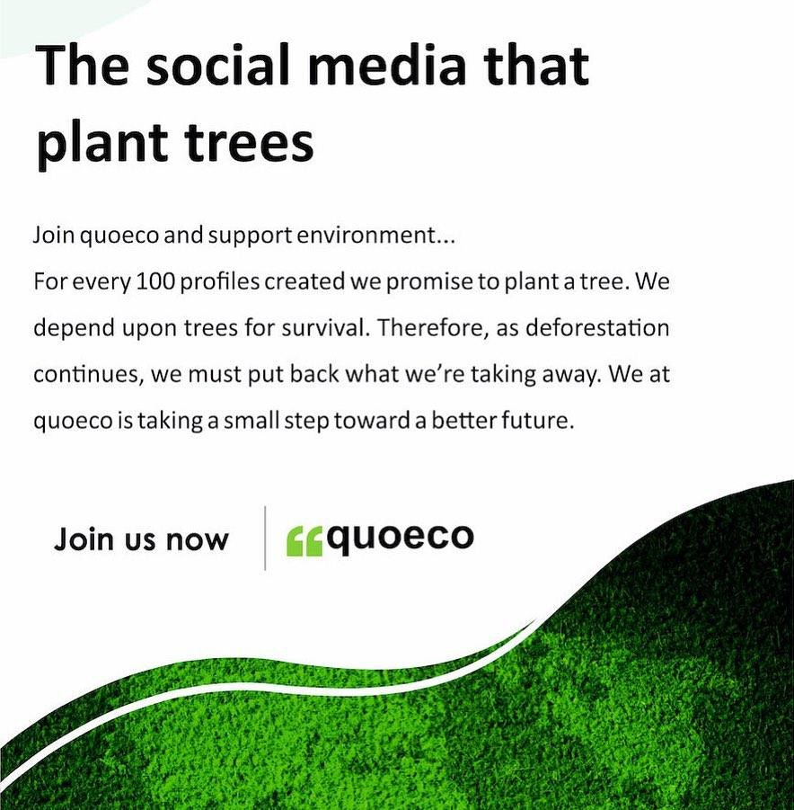 World's first eco-frienldy social media platform that plant trees.