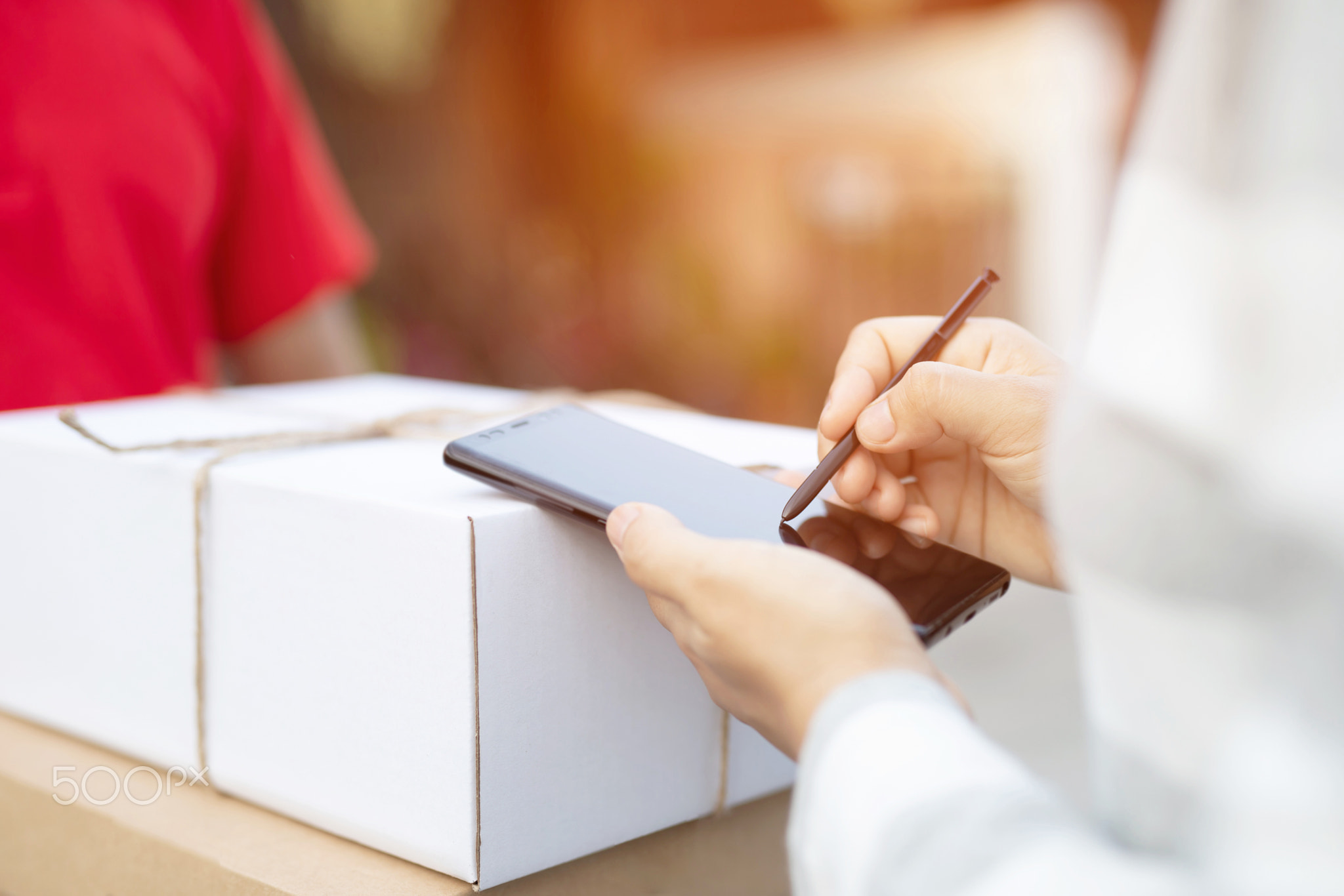 delivery service courier ringing