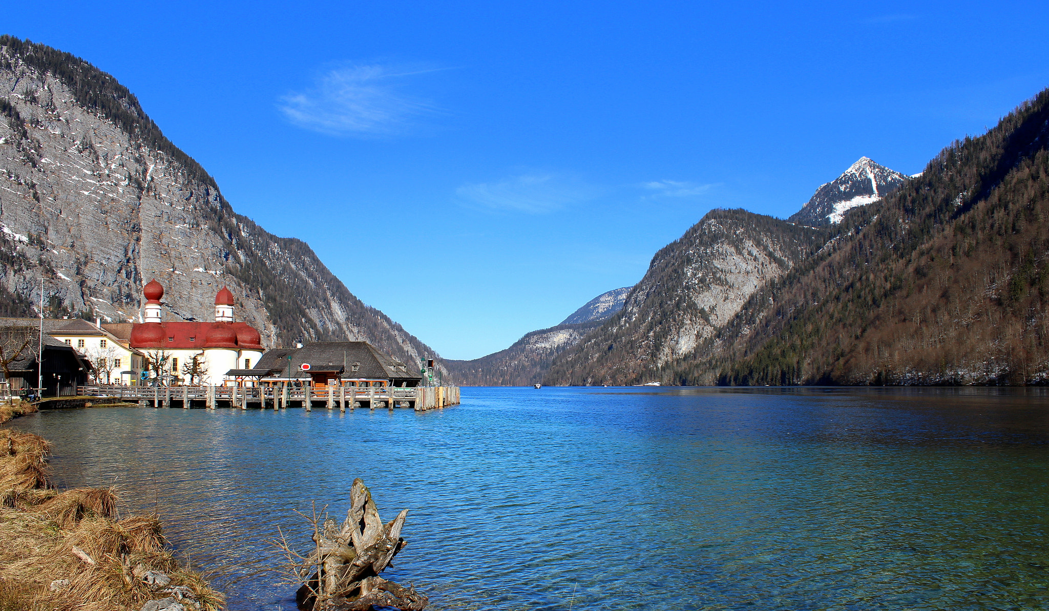 St. Bartholomew's church on Lake Königssee by Oomke Wiltjer /