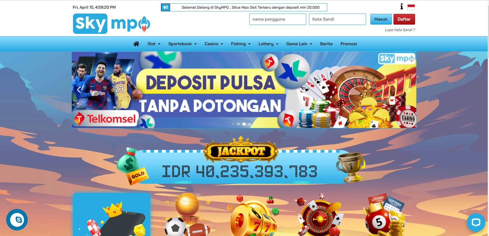 SkyMPO Situs judi Mpo Slot Deposit Pulsa Tanpa Potongan