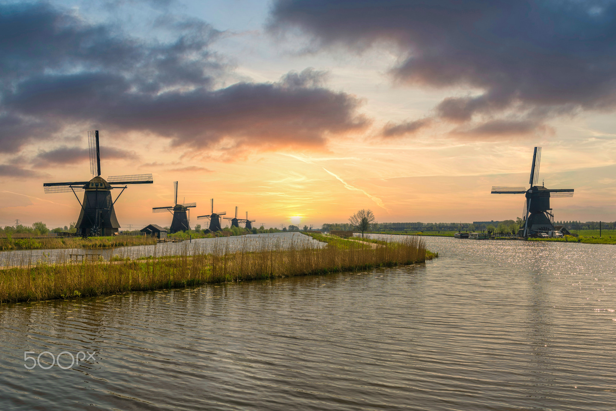 Mills golden hour Kinderdijk-5