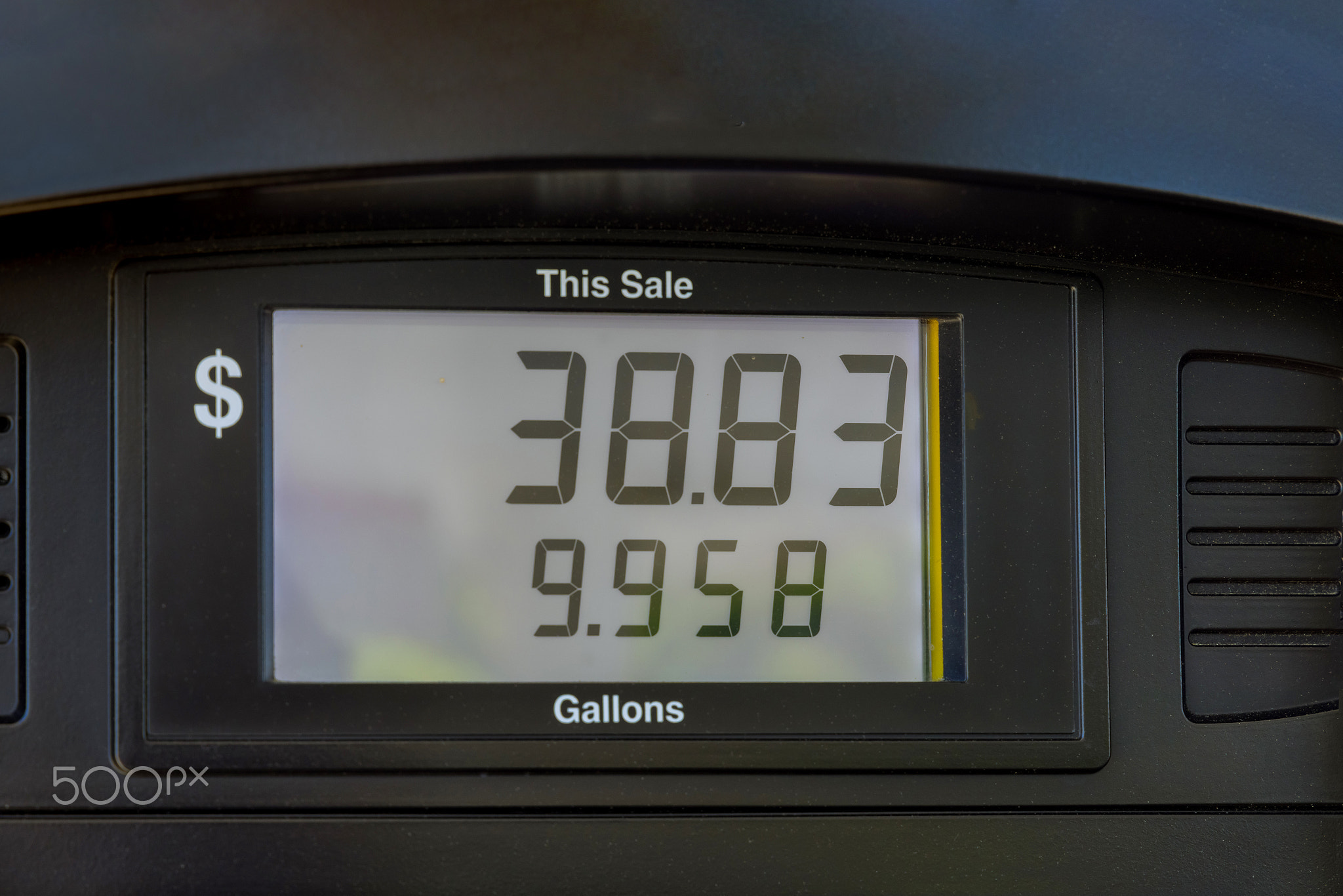 High rising gas prices close up of a gas pump counter