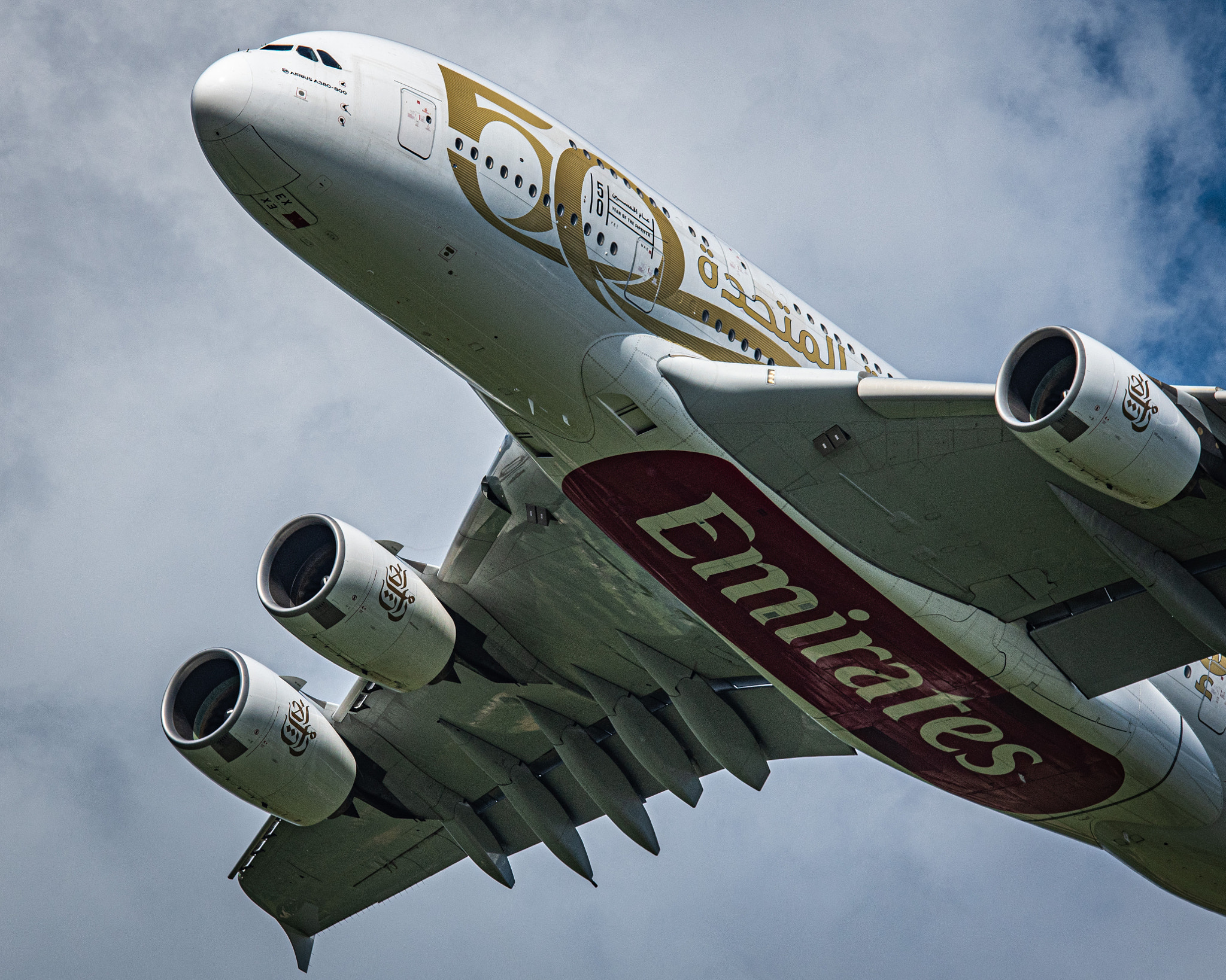 Emirates Airbus A380 A6-EEX Year of the 50th livery