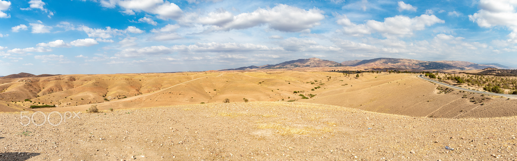 Panorama of Agafay Desert, Morocco, Mai 2022