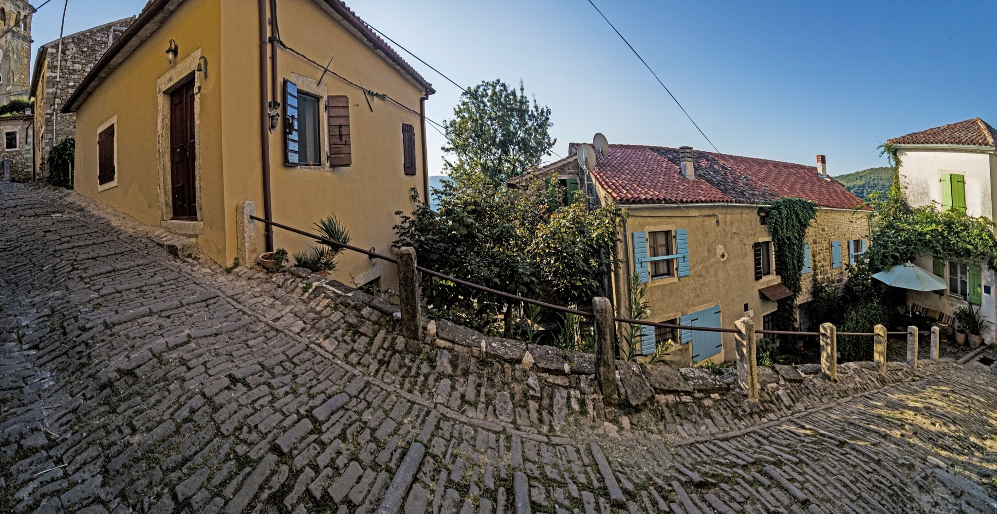 Picture of the romantic cobblestone access road to Motovun