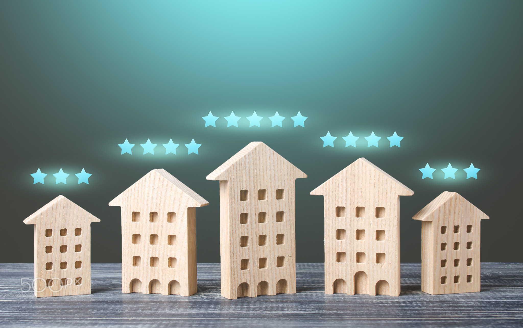 Awarding real estate with stars.