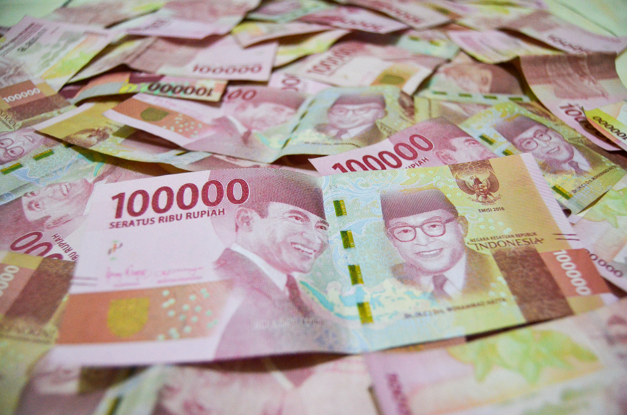 Indonesian paper currency one hundred thousand rupiah