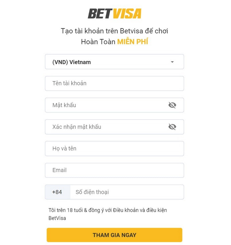 dang ky betvisa tao tai khoan tai nha cai so 1 hien nay