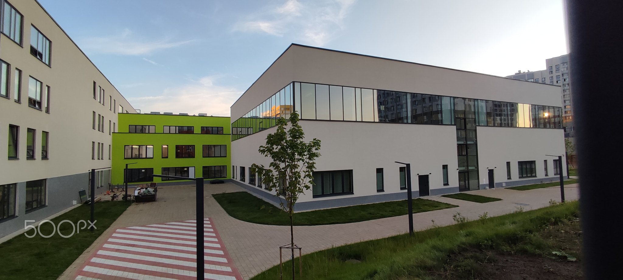 view of the modern school building