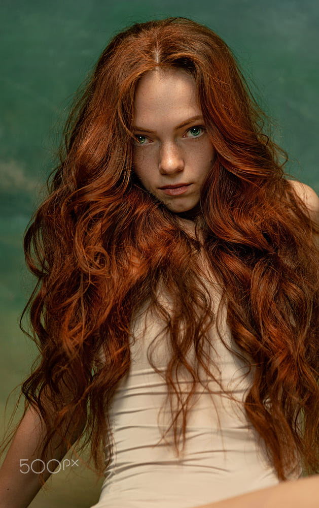 Portrait Of Sensual Beautiful Redhead Girl With Long Curly Hair By Volodymyr Melnyk 500px 6581