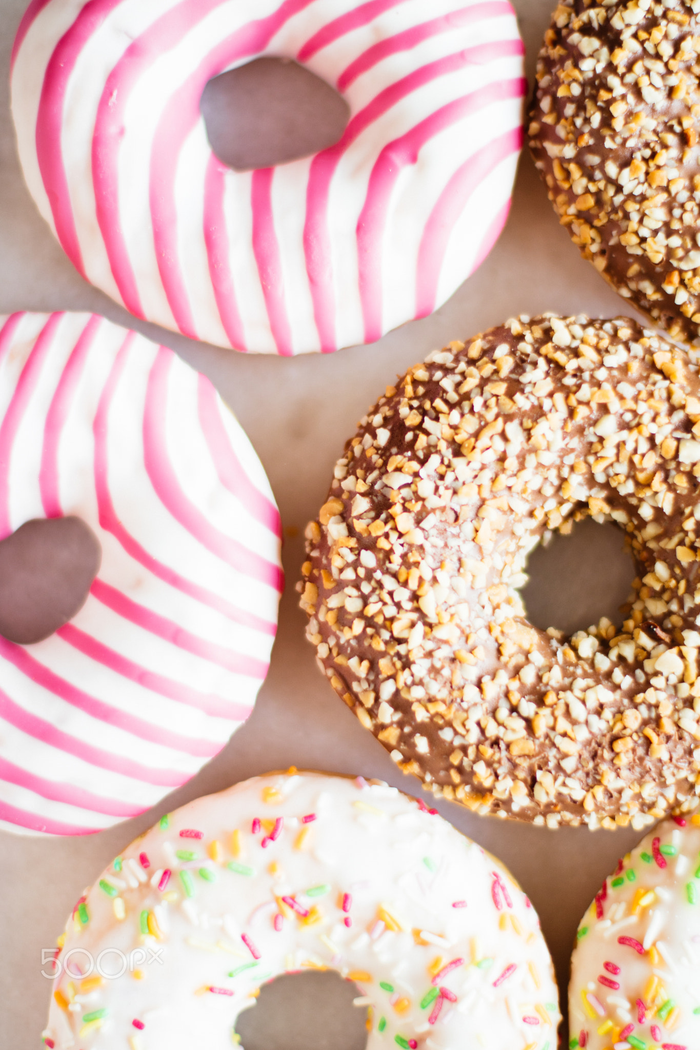 colorful donuts - pastry and sweet food styled concept