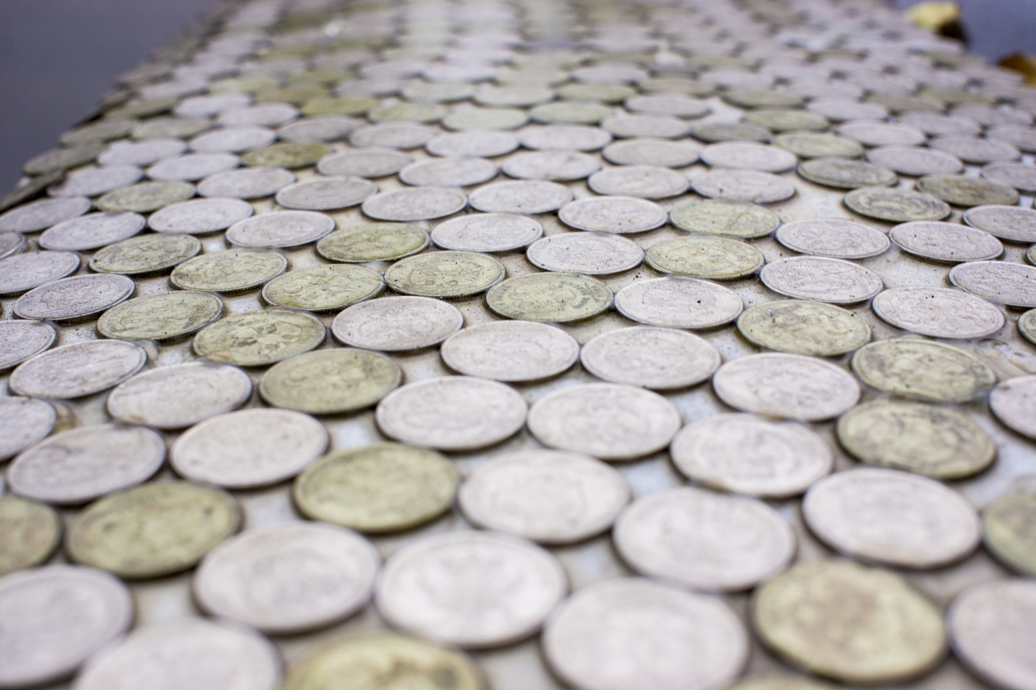 Russian coins texture. Full Frame Shot Of Coins Arranged On Table