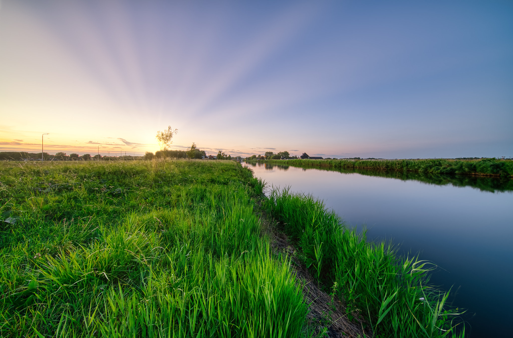 Sunset near Schoorldam, The Netherlands.