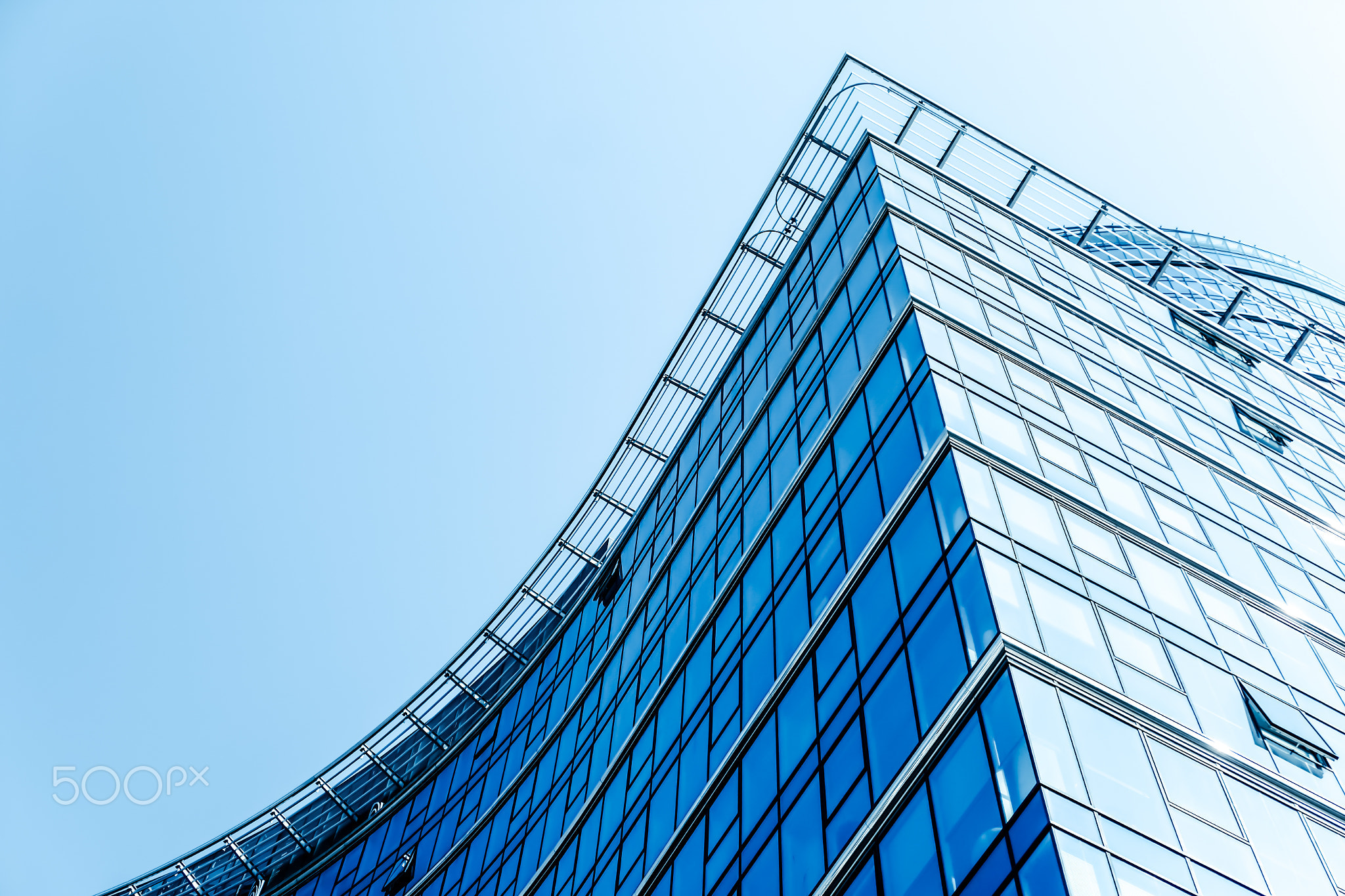 Contemporary office building in financial district, modern urban