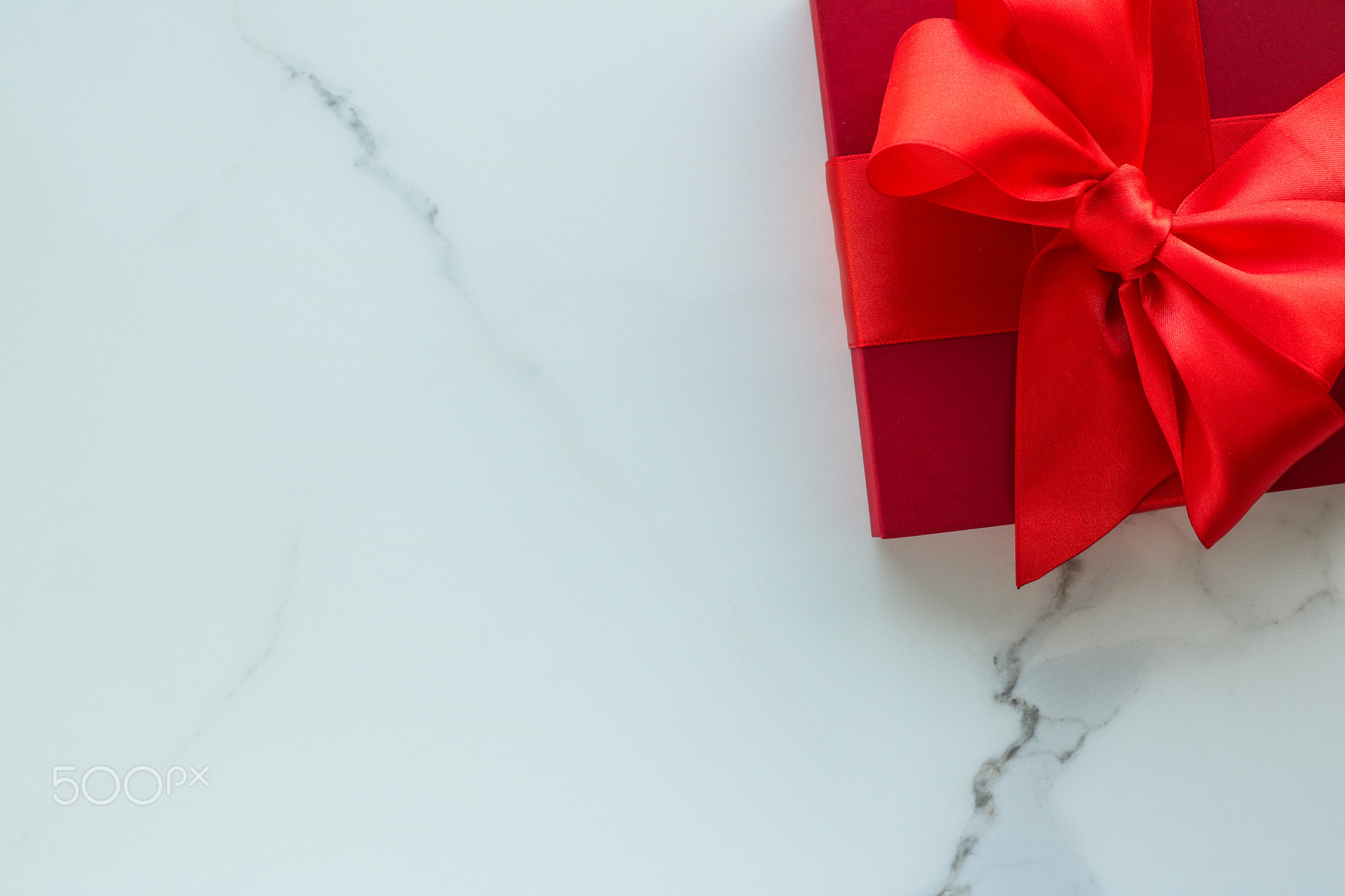 Luxury red holiday gifts on marble