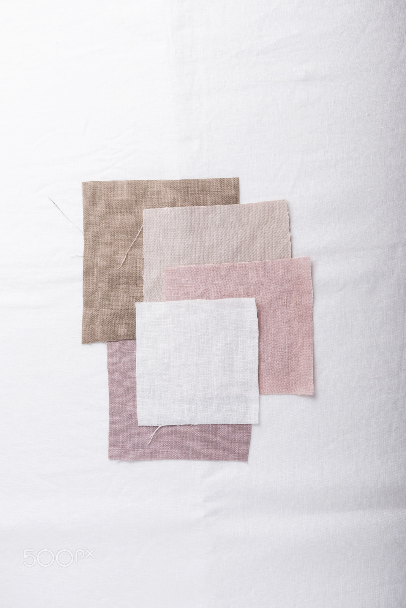 Linen fabric samples in pastel colors
