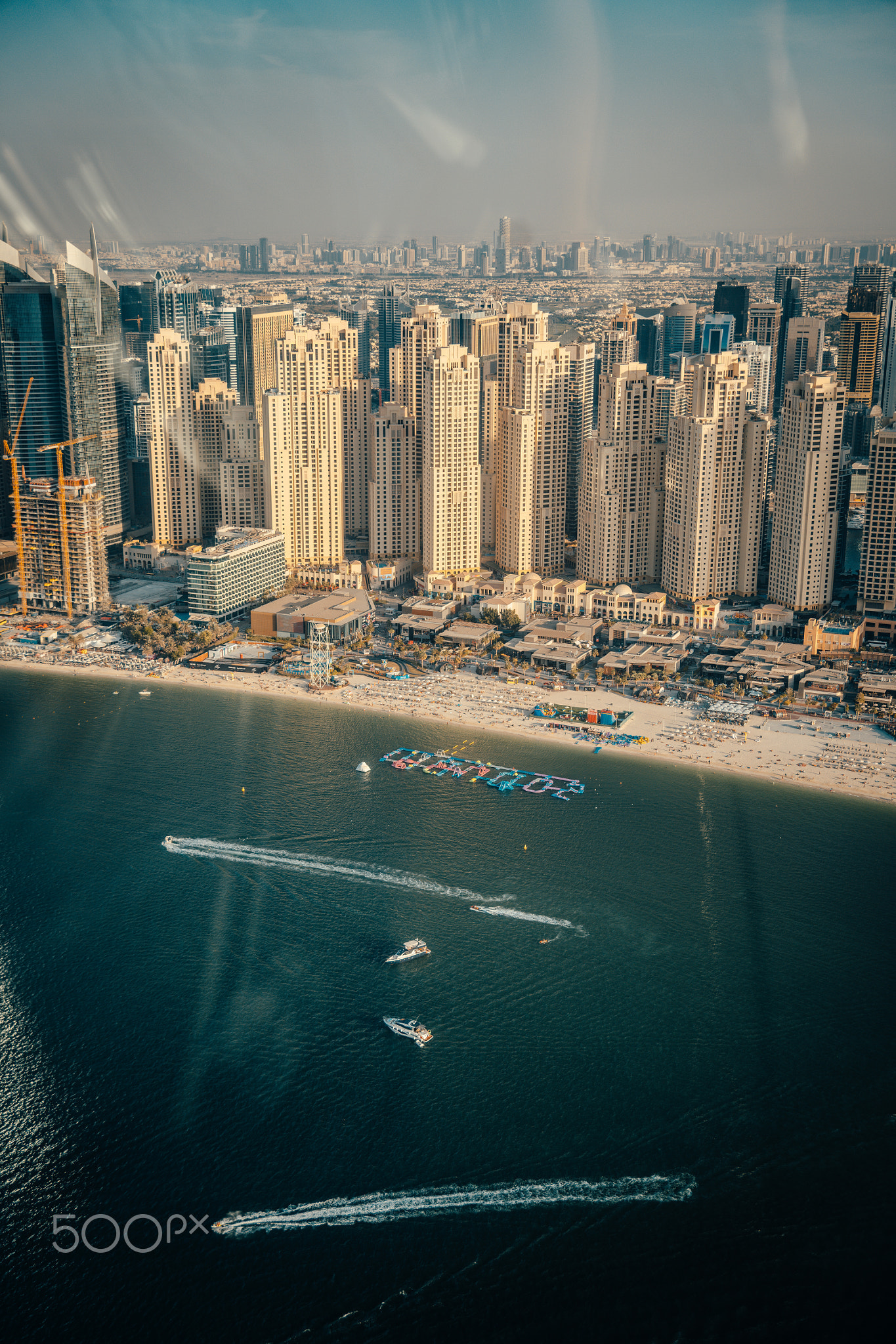 Dubai Marina with beautiful city sunset time