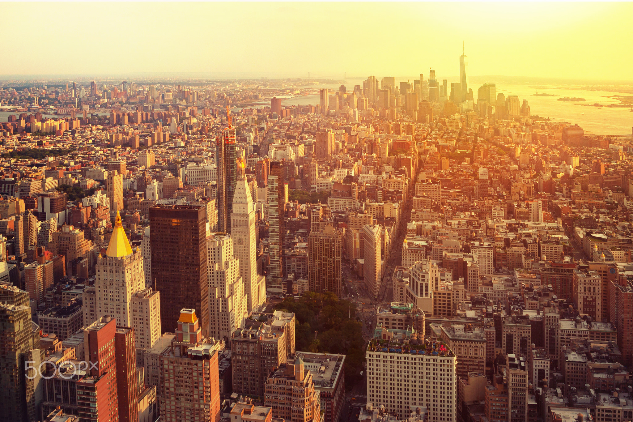 New York City Manhattan skyline aerial view