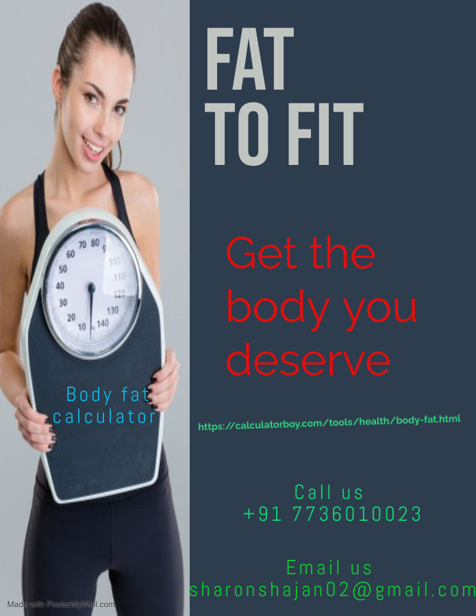Body fat calculator  https://calculatorboy.com/tools/health/body-fat.html