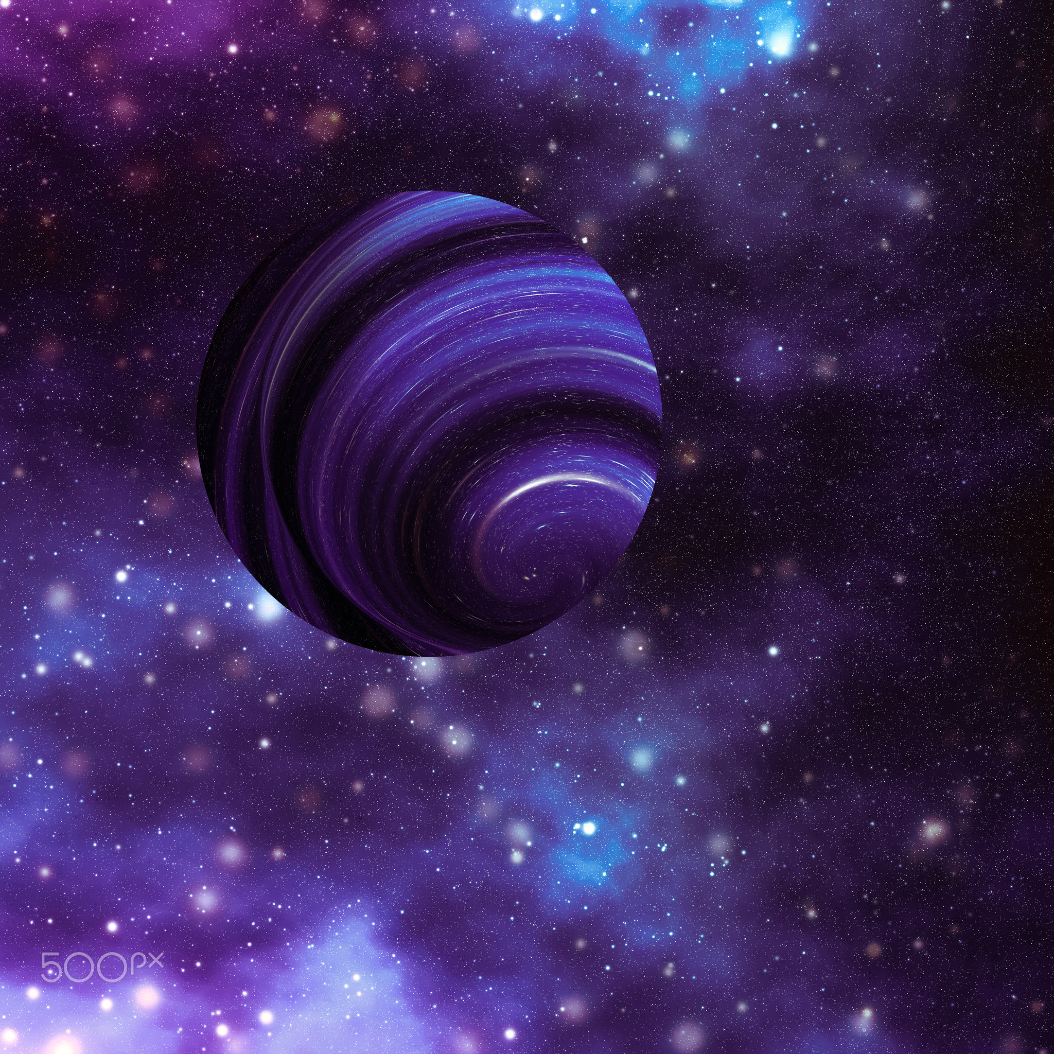 Stars, planet and galaxy in cosmos universe, space and time travel