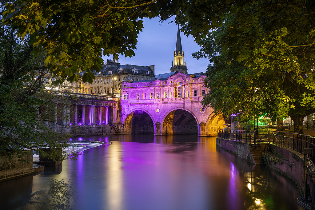 Framed, Pulteney Bridge, River Avon, Bath, Somerset, England by Joe