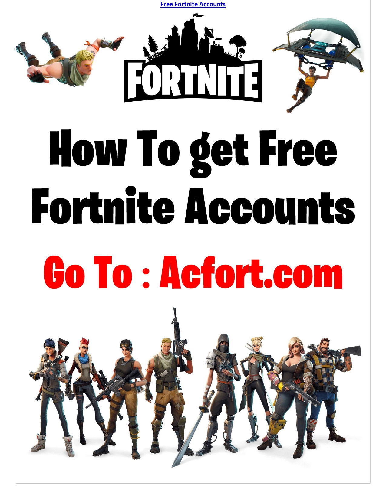 Free Fortnite accounts with Rare Skins and vBucks