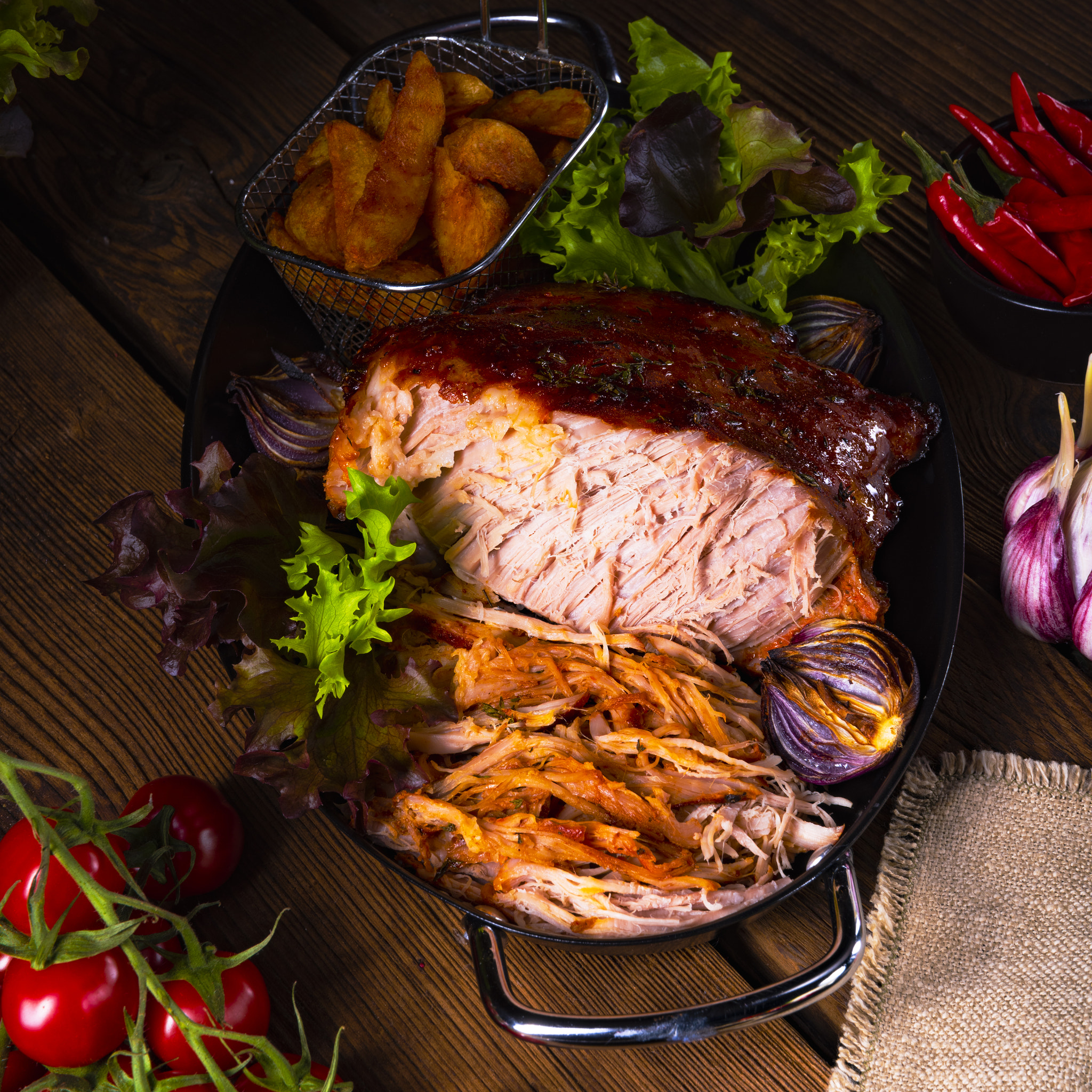 Pulled pork from the oven