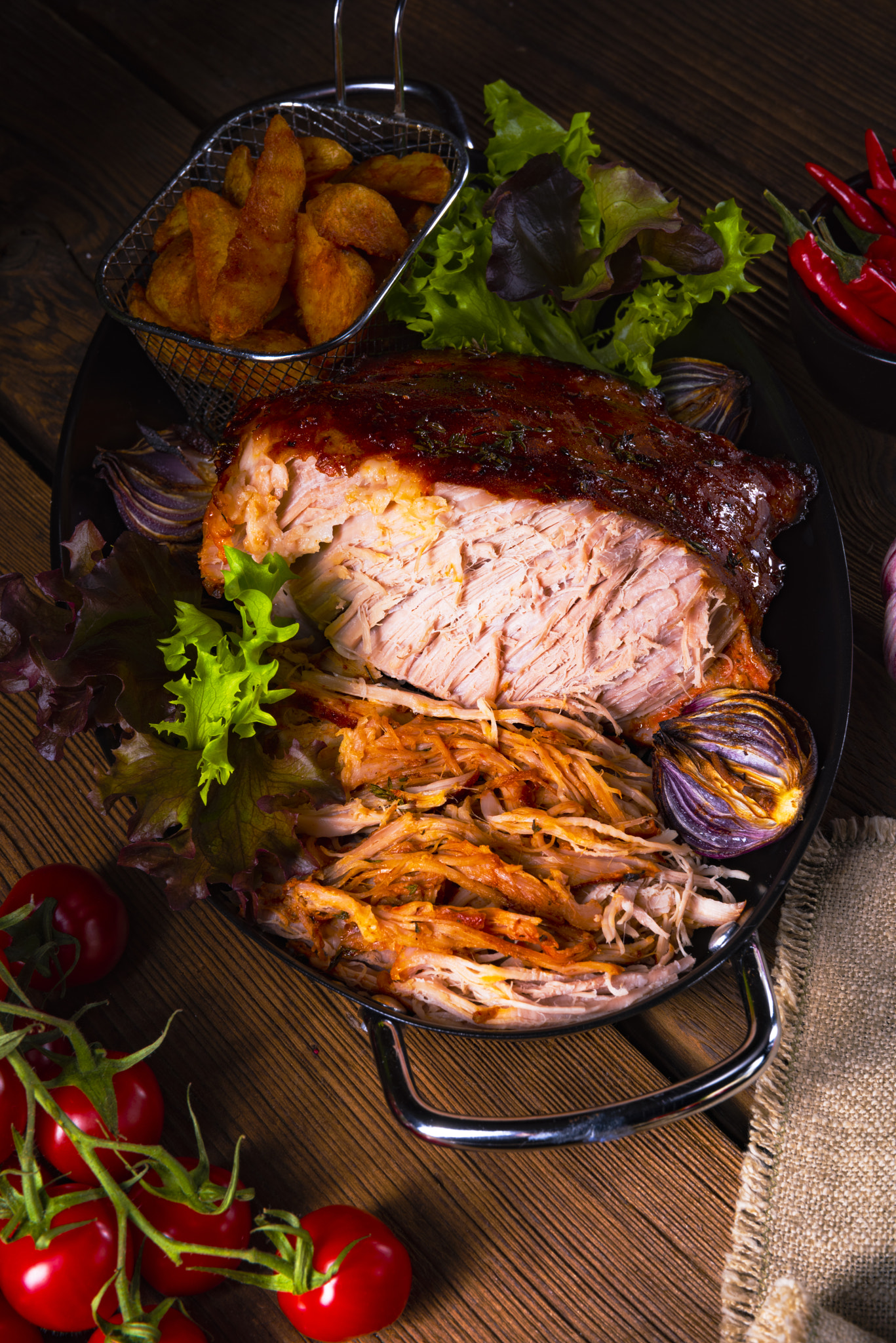 Pulled pork from the oven