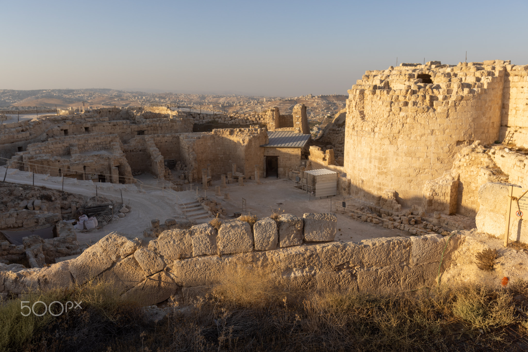 Mount Herodion And The Ruins Of The Fortress Of King Herod Inside An By 