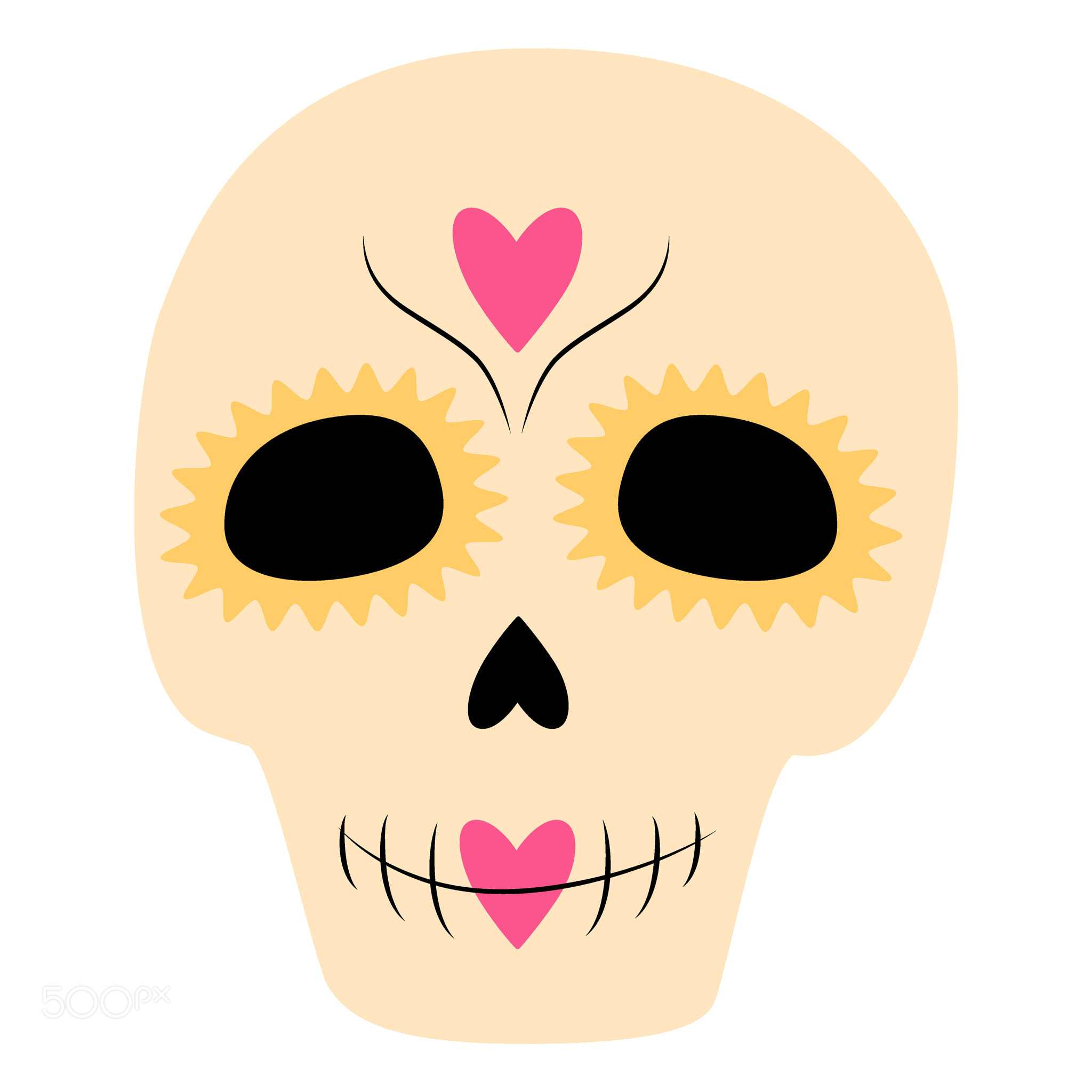 Day of the Dead. Dia de los muertos. Mexico. Sugar Skull in trendy