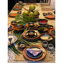 Upto 24% OFF on Blue Lagoon Ceramic 18 Pcs Dinner Set in Blue and Brown Colour at HomeTown