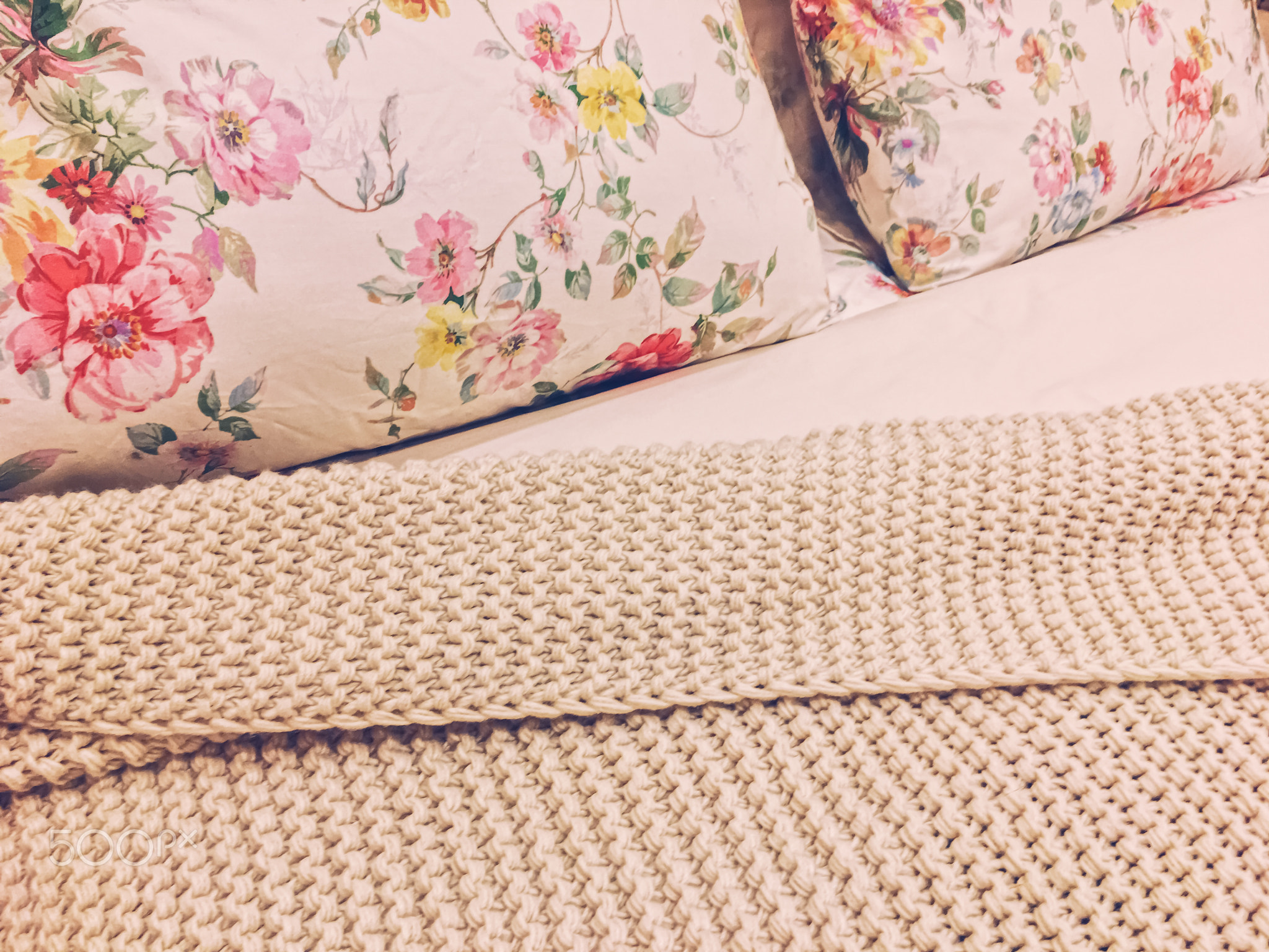 Pillows and cushions on a bed in bedroom for healthy and comfortable