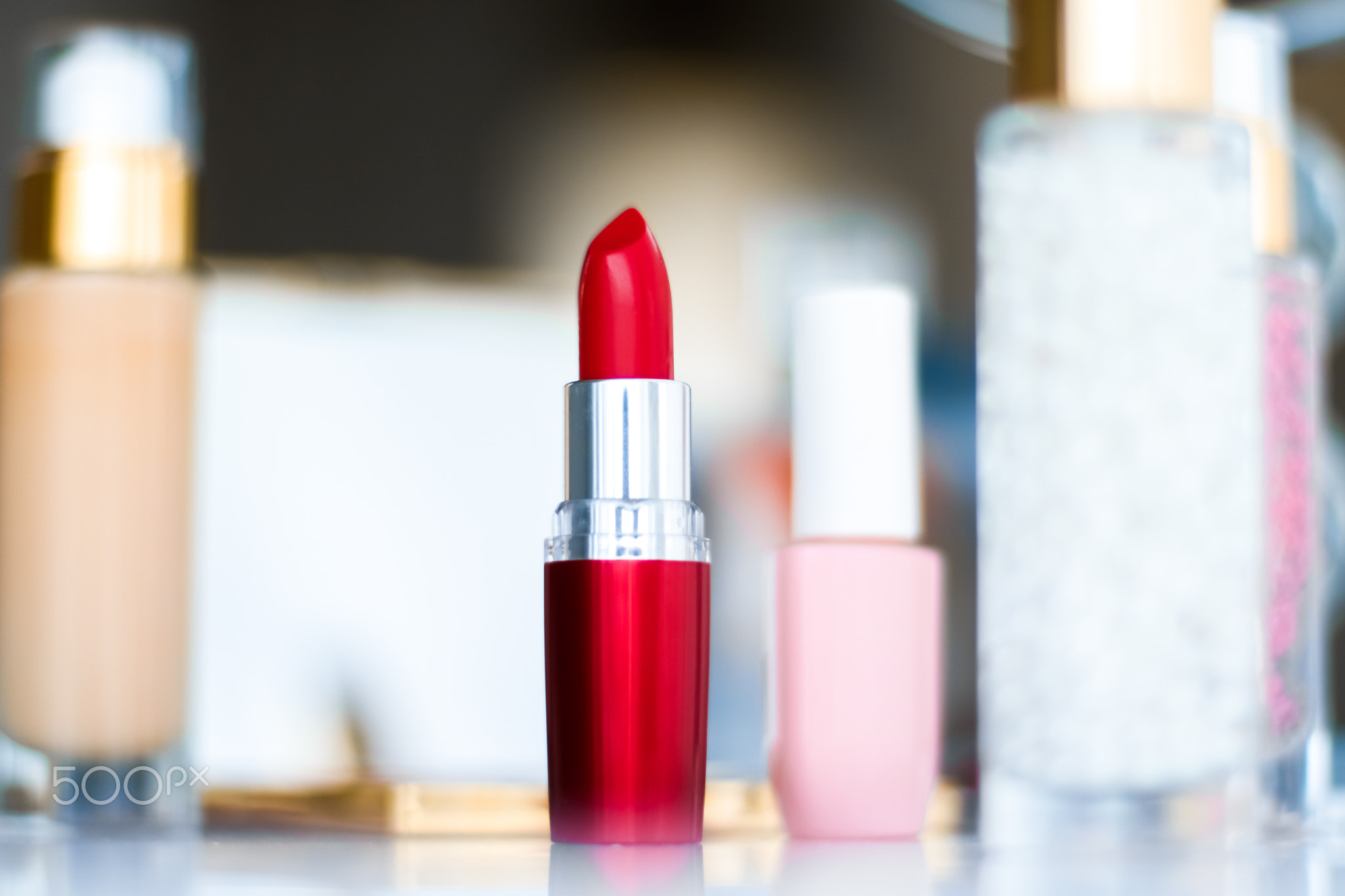 Make-up and cosmetics products on vanity table, beauty and fashion