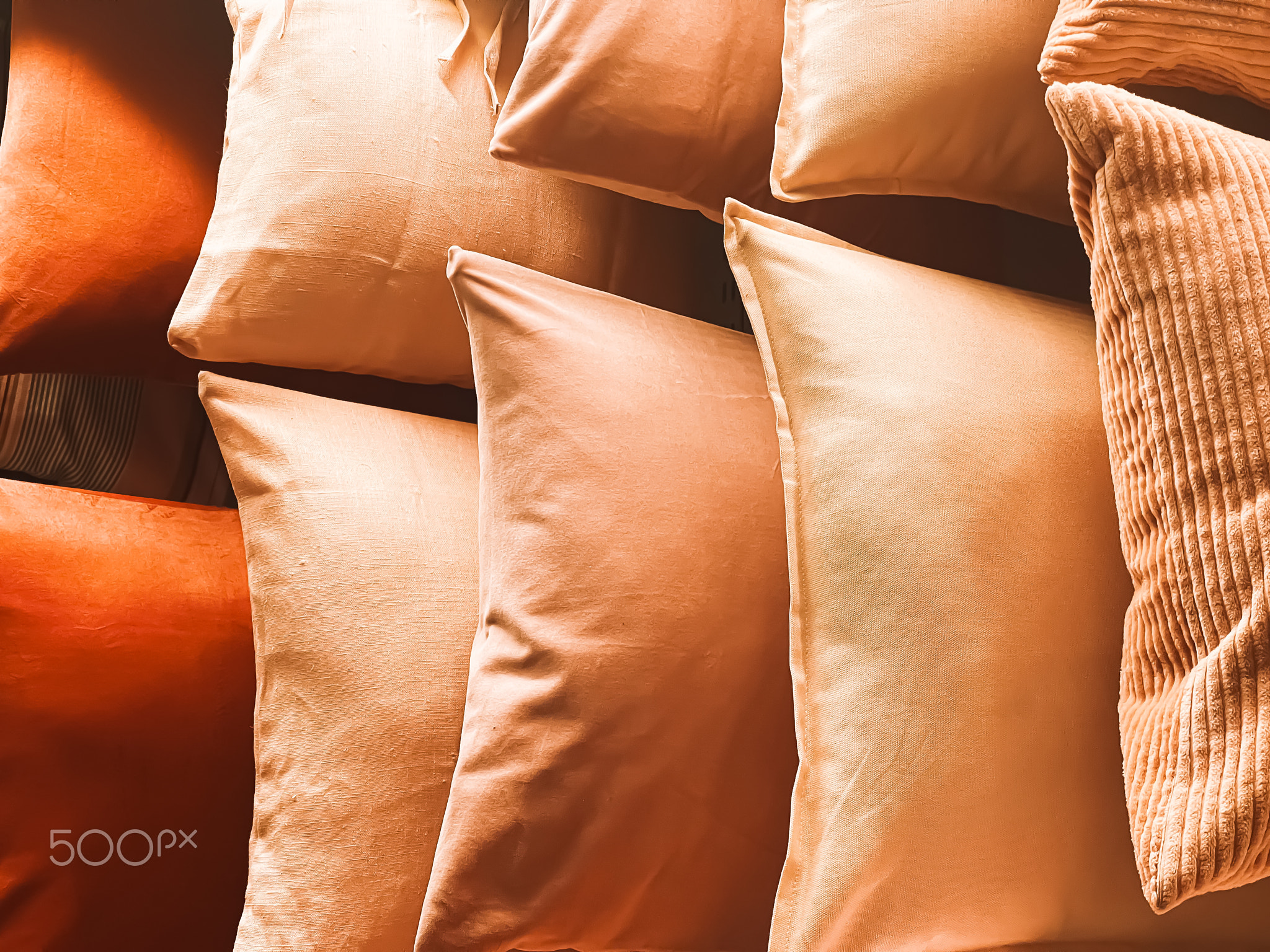 Home decor and interior design, row of pillows and cushions in the