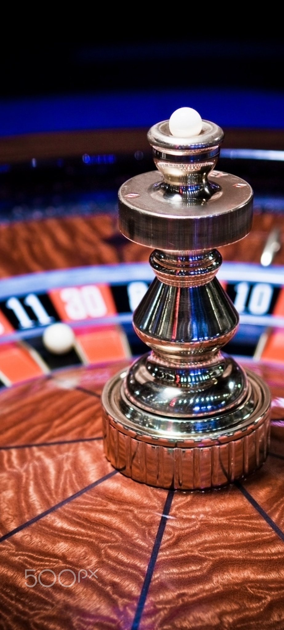 Roulette wheel in casino, gambling ad