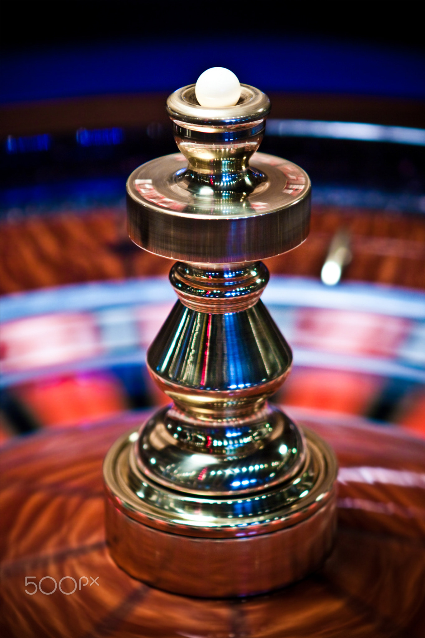 Roulette wheel in casino, gambling ad