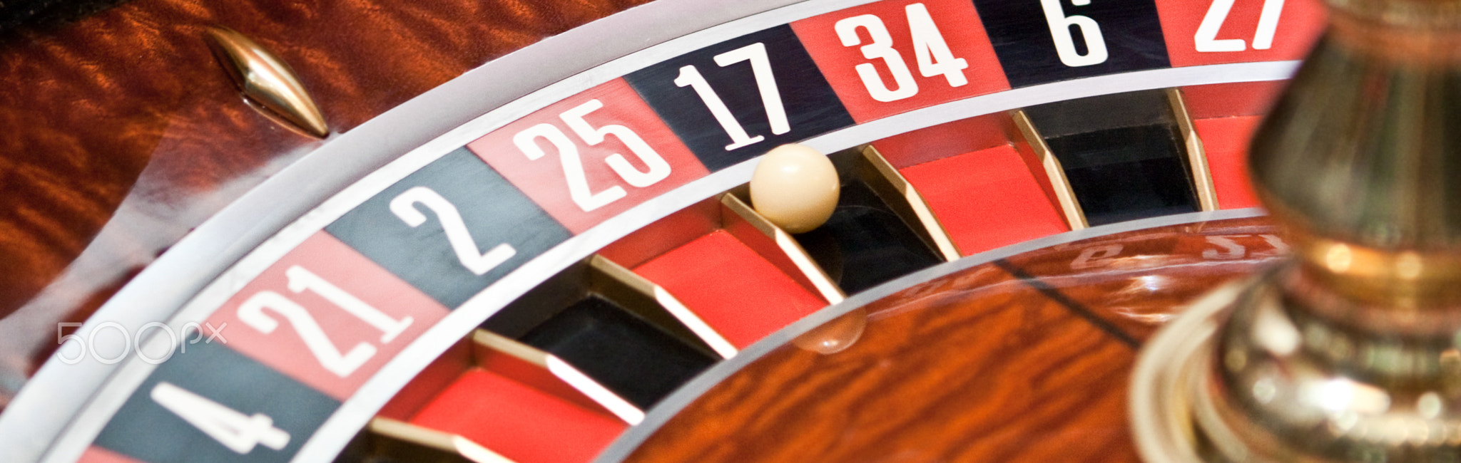 Roulette wheel in casino, gambling ad