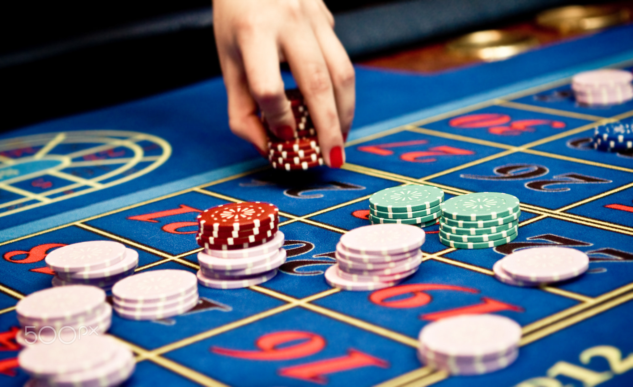 Betting and playing roulette in casino, gambling ad