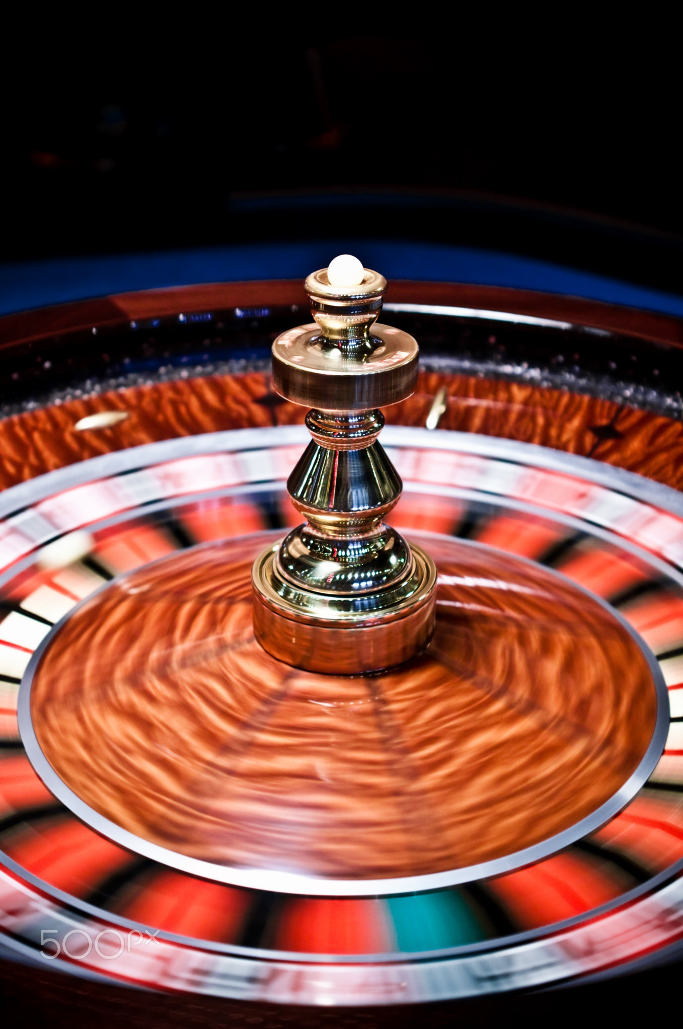 Roulette wheel in casino, gambling ad