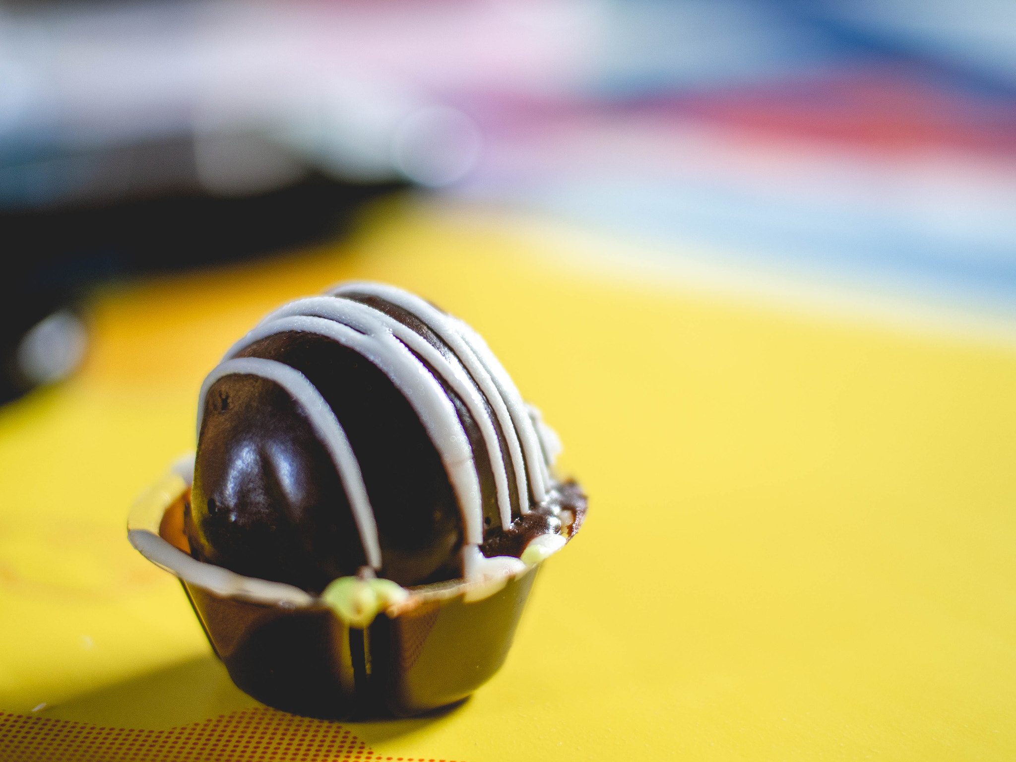 A sweet dessert called a chocolate ball.