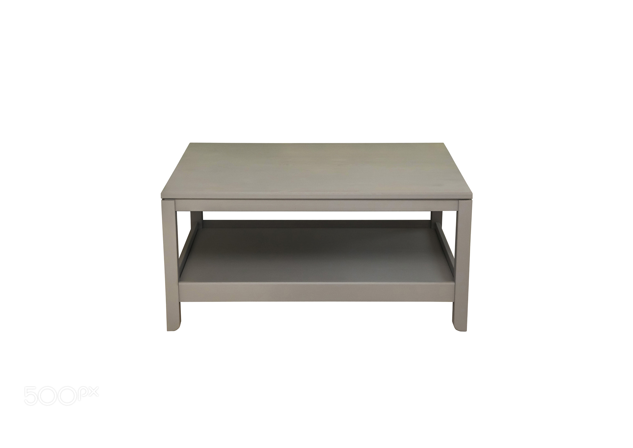 Gray wooden coffee table on a white background