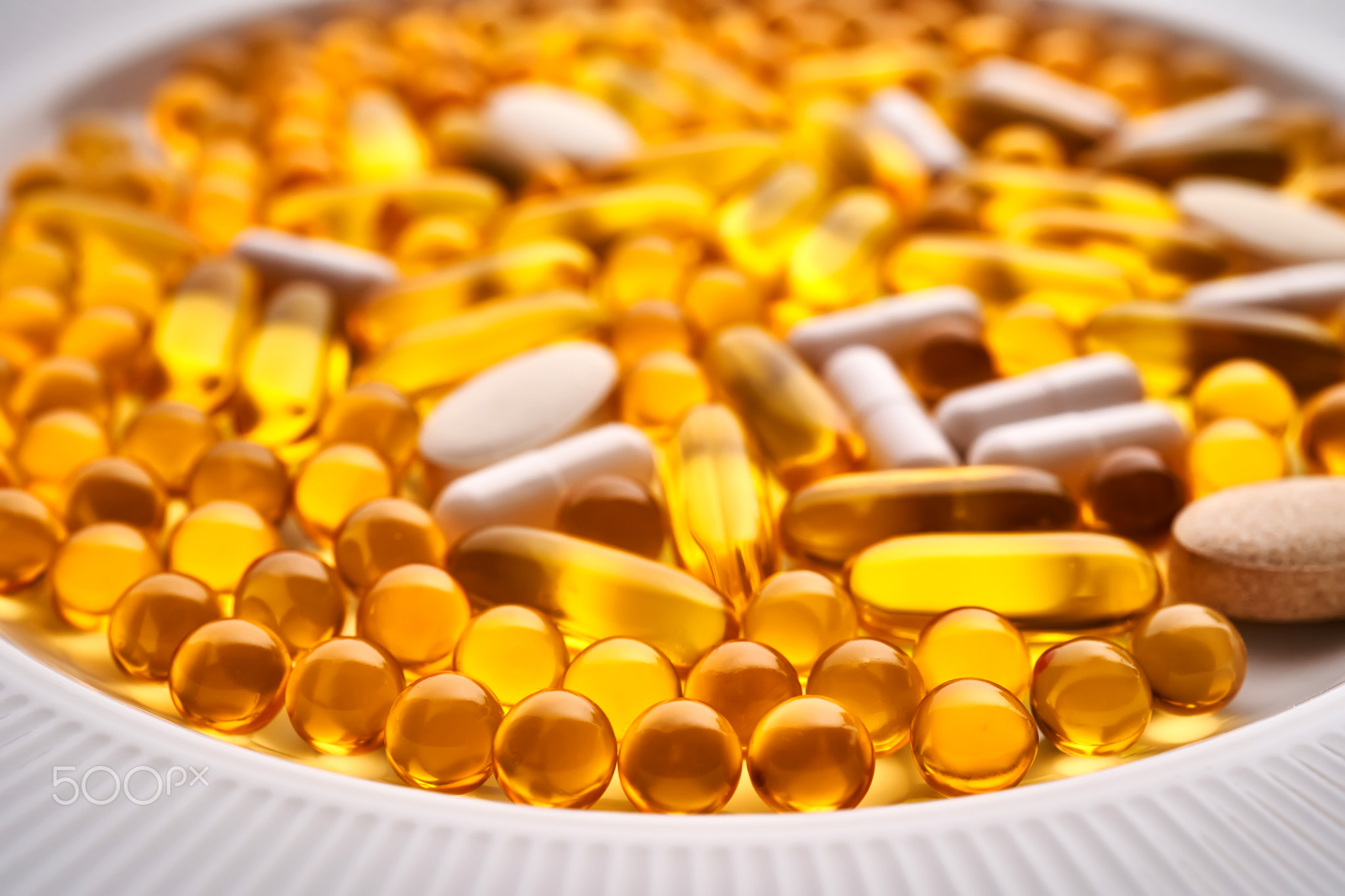 Background of tablets. Mainly vitamins and dietary supplements.