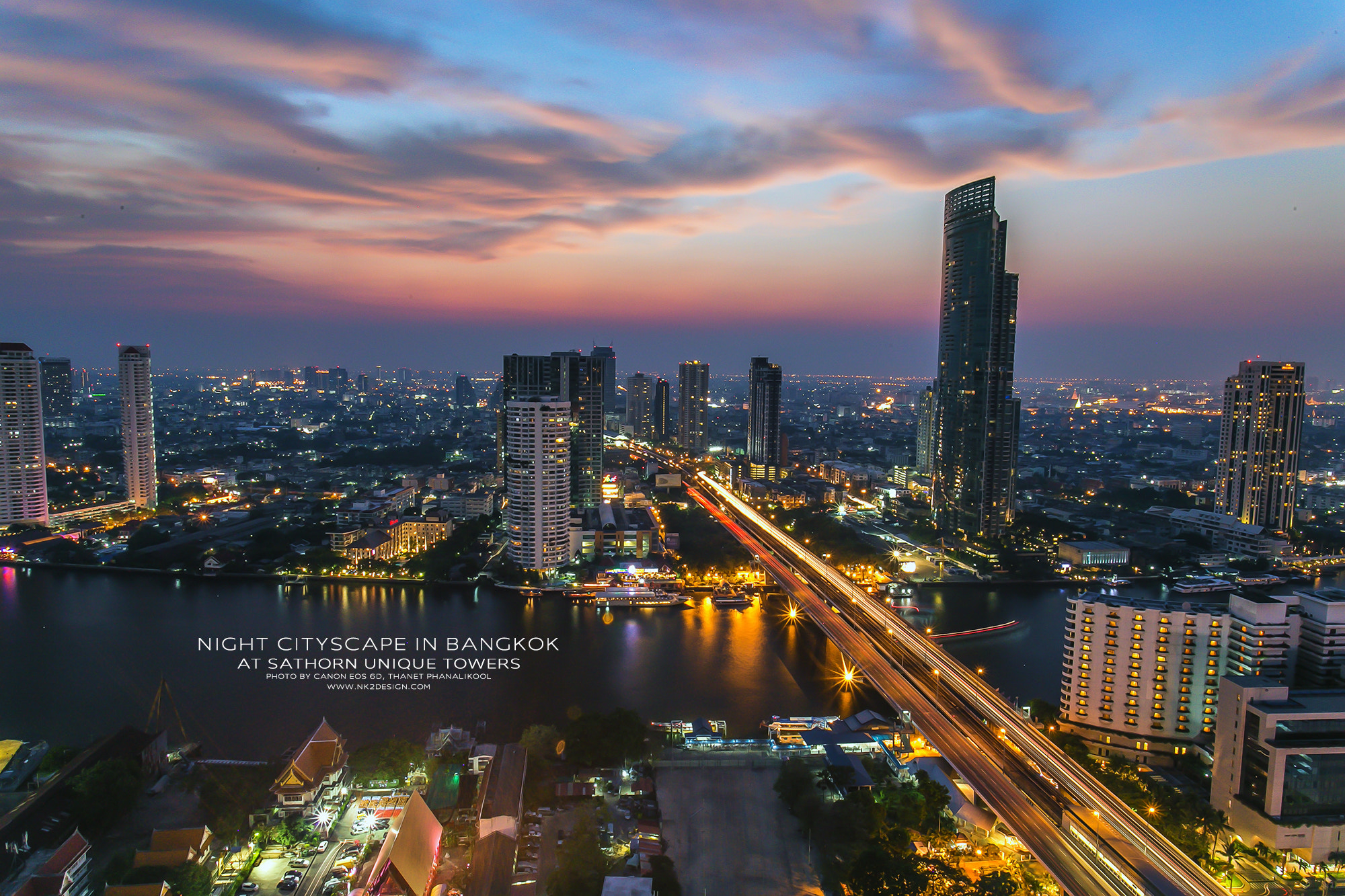 Night light with Cityscape in Bangkok