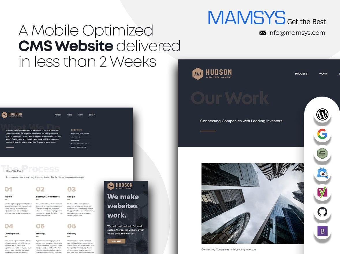 A WordPress website delivered by Mamsys