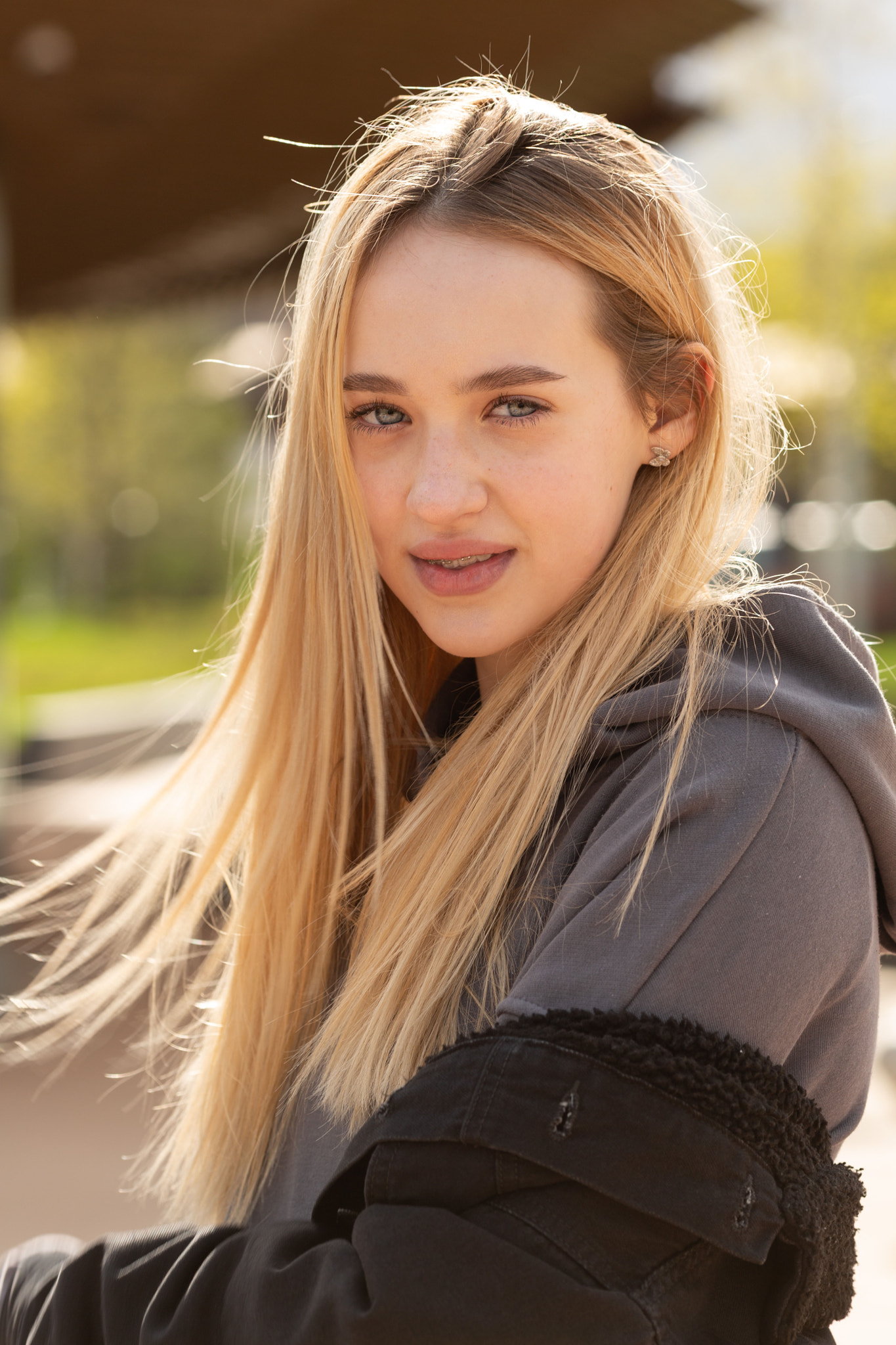 Teenage girl with braces