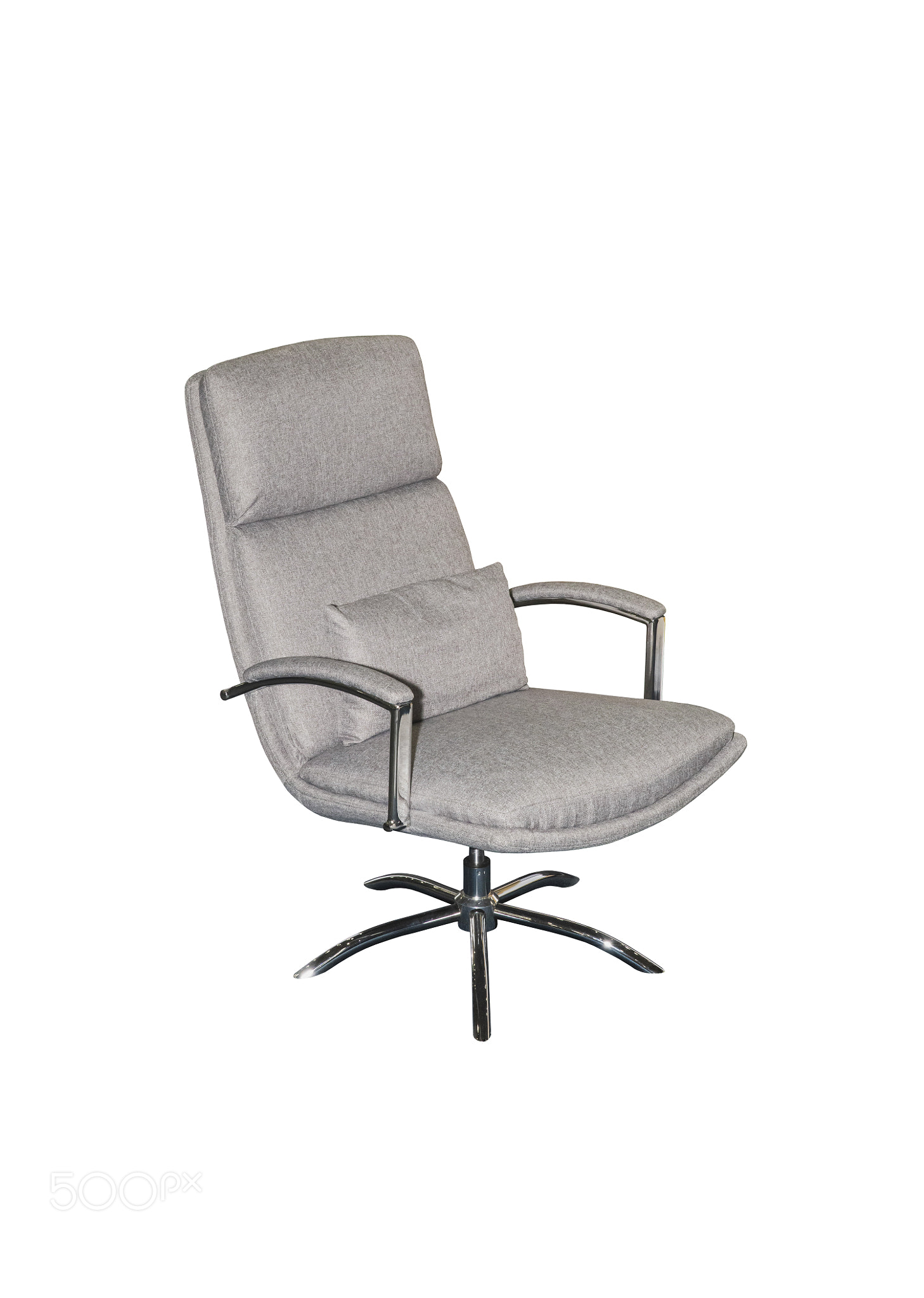 Stylish gray office chair on a white background