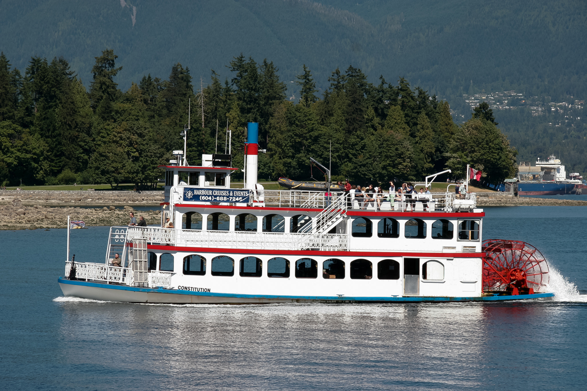 Constitution Paddle Steamer Cruising along the Out