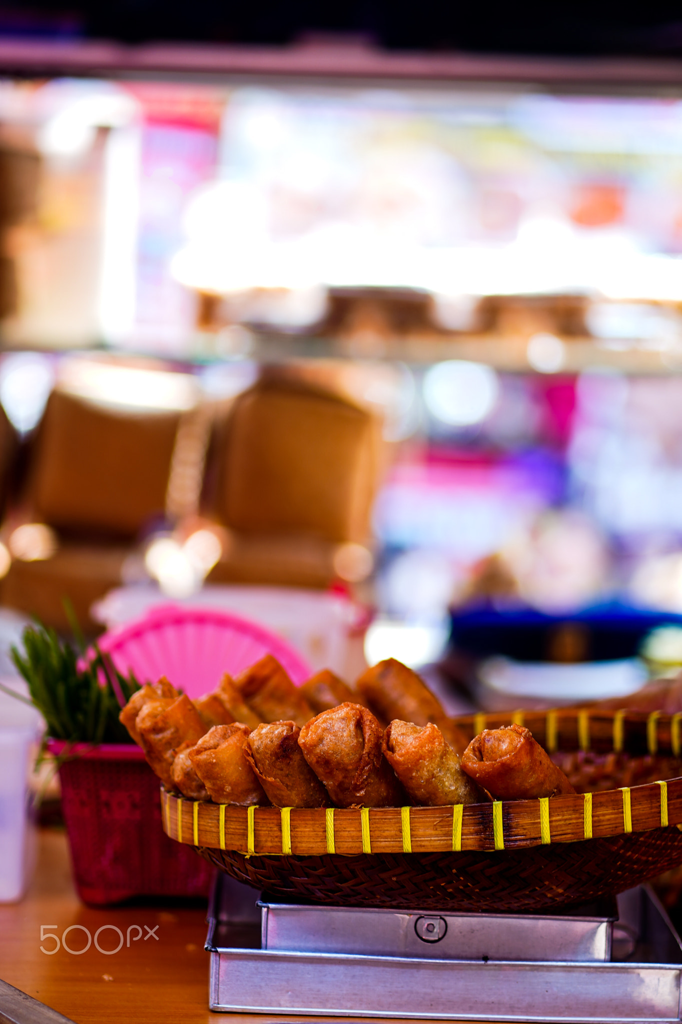 Street foods displays in Semarang. Indonesia. In Chinese New Year 2023