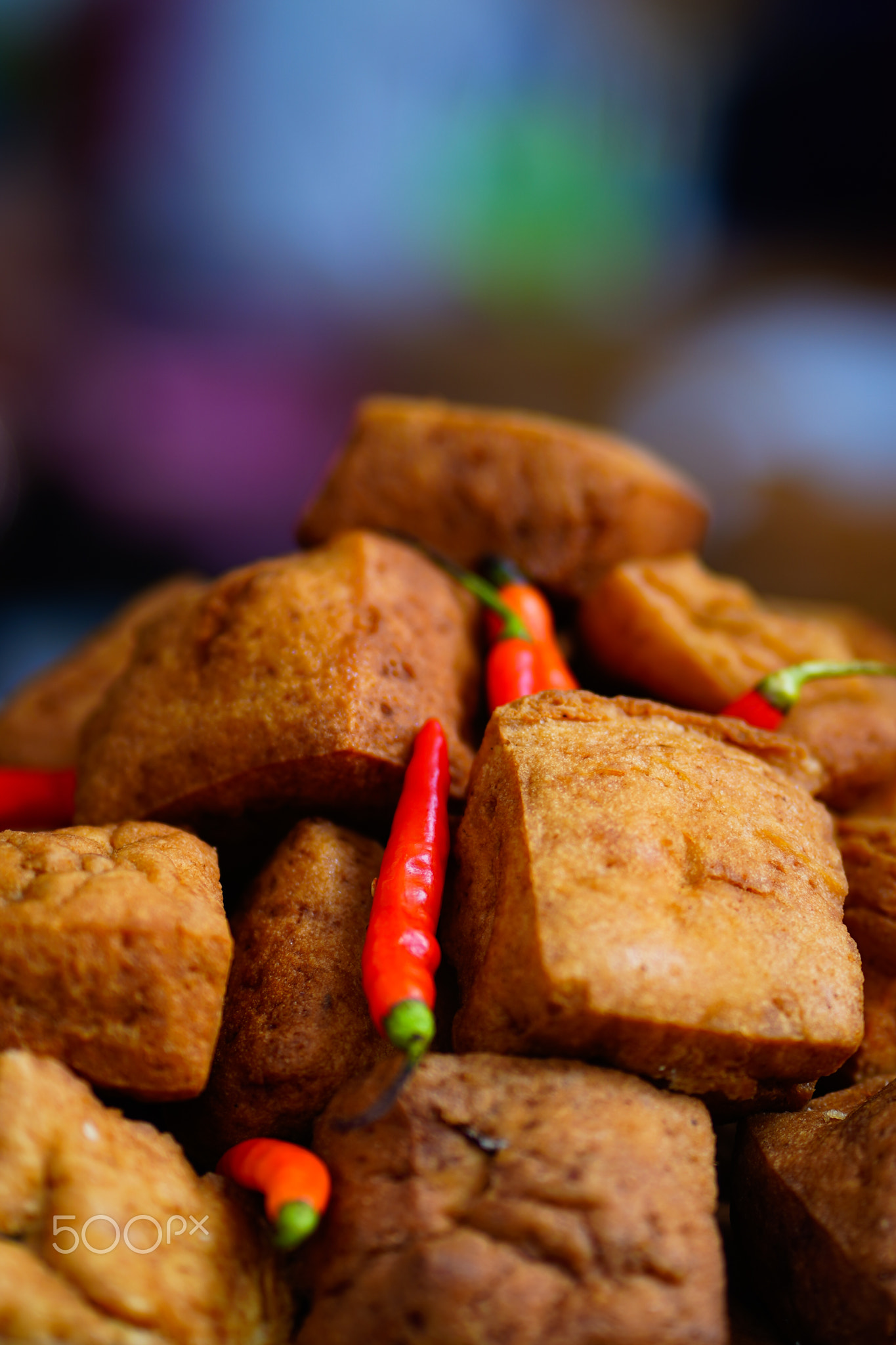 Street foods displays in Semarang. Indonesia. In Chinese New Year 2023